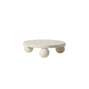 TRAVERTINE PATTERN PLATE SHORT BEIGE