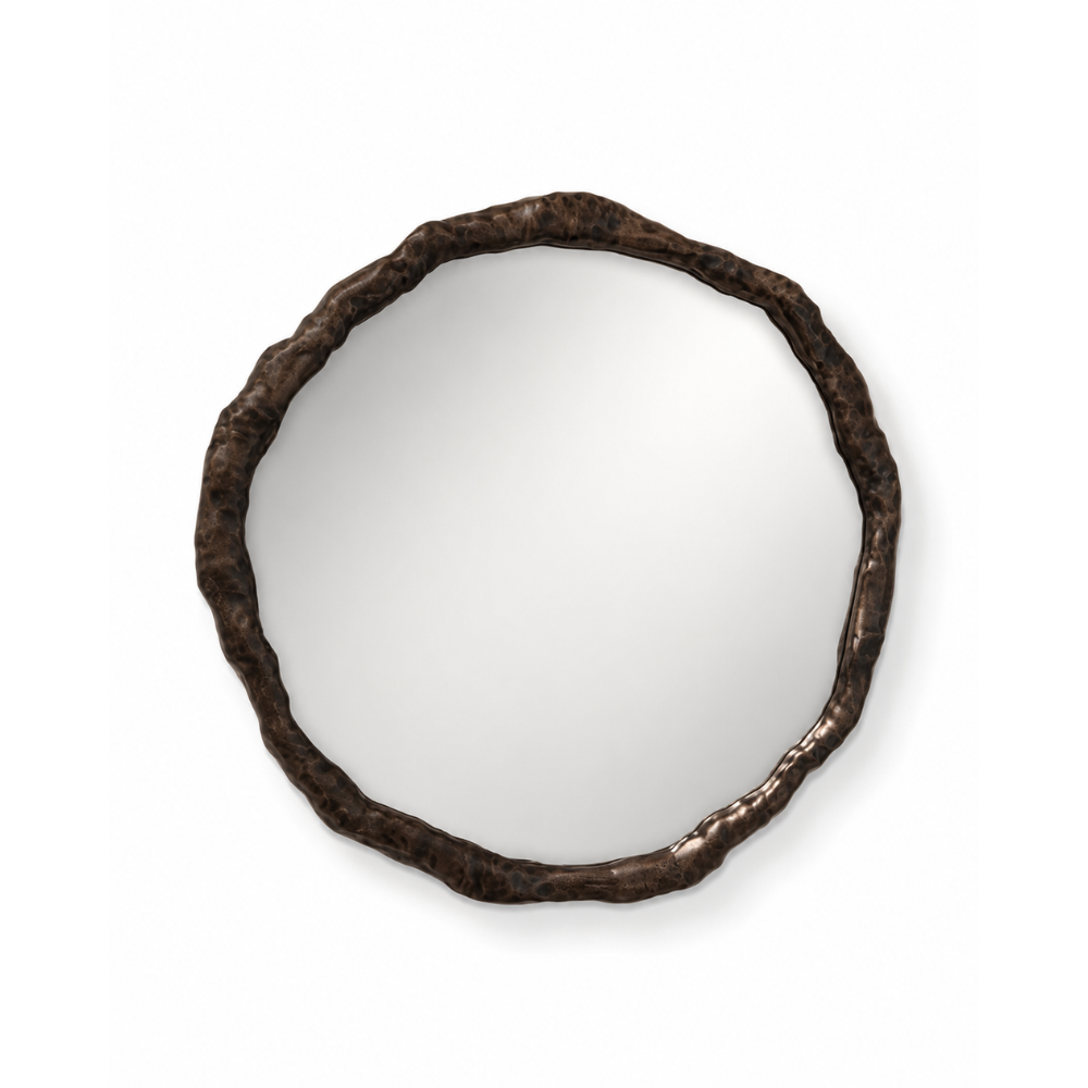 HAMMERED WOODEN MIRROR
